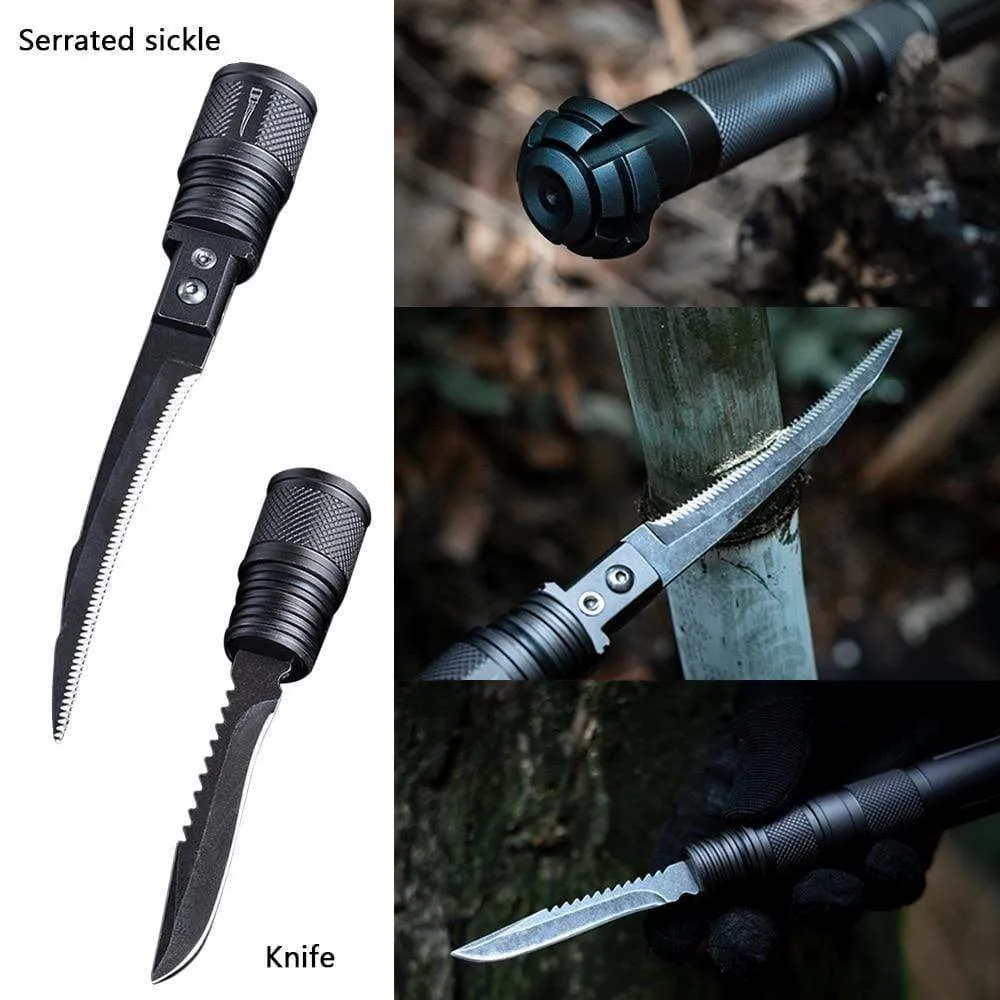 Heavy Duty Multifunctional Collapsible Trekking Hiking Survival Walking Stick