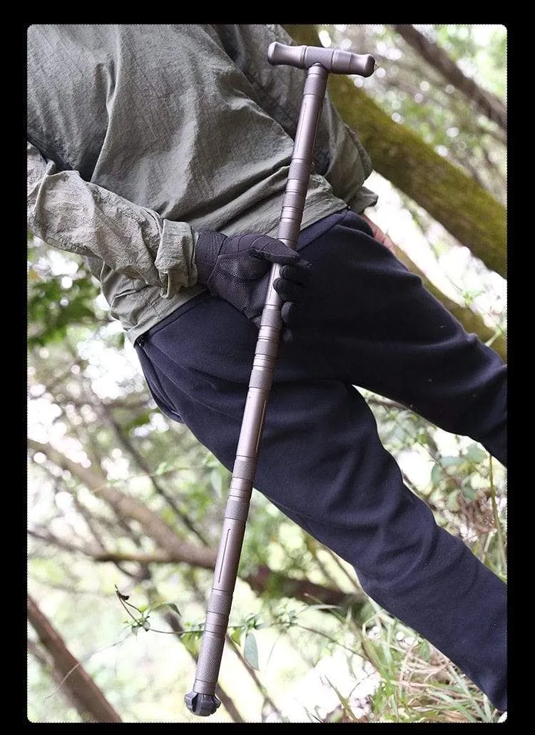 Heavy Duty Multifunctional Collapsible Trekking Hiking Survival Walking Stick