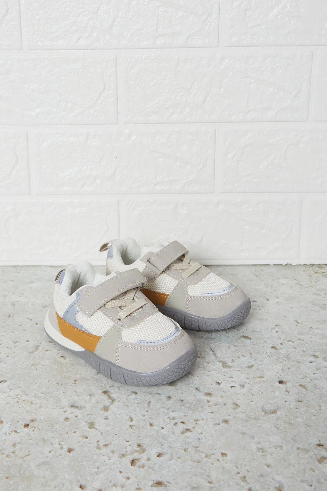 Infant Boys Grey Color Block Sneakers