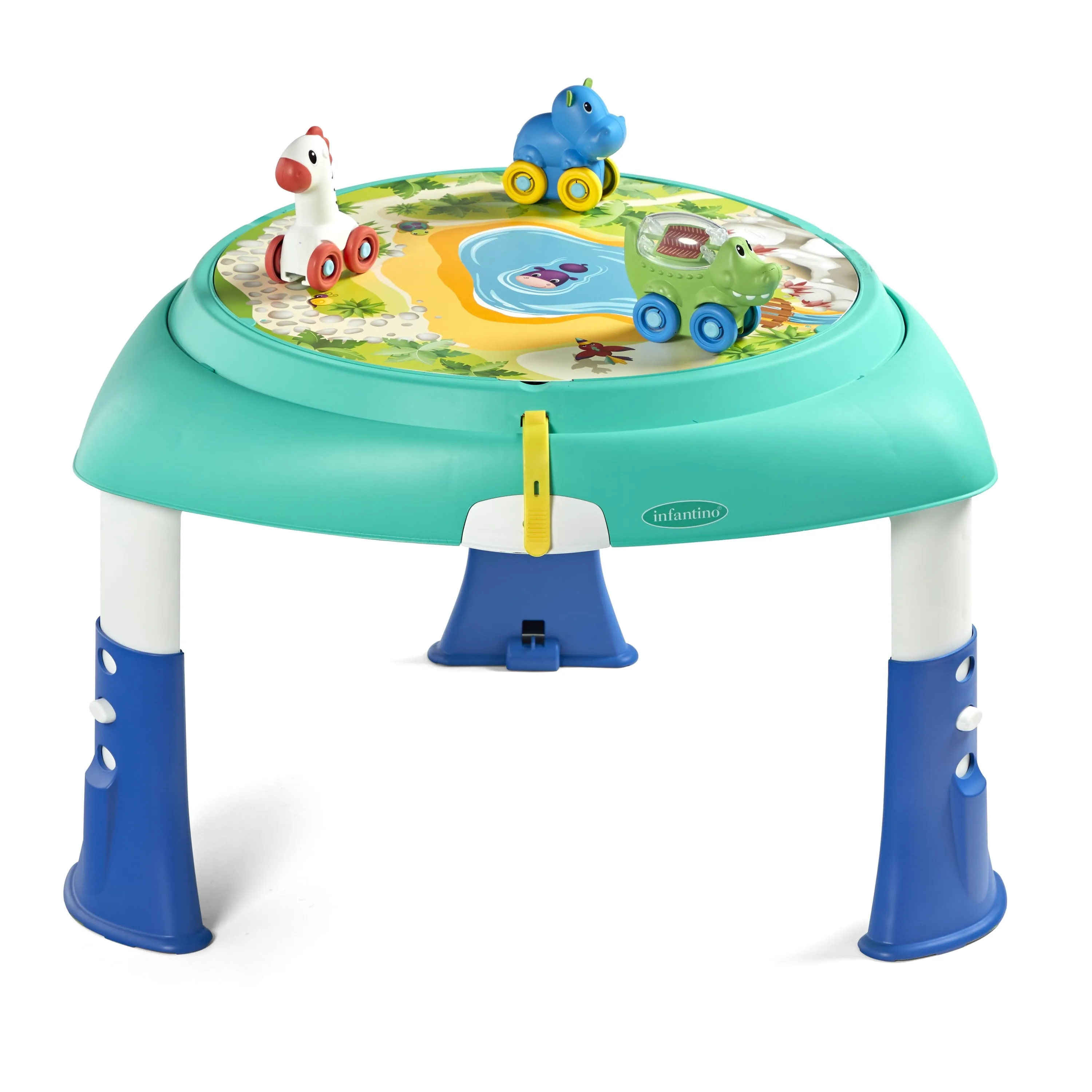 Infantino 2-In-1 Sit, Spin and Stand Entertainer 360 Seat & Activity Center, 4-60 Months, Unisex, Teal