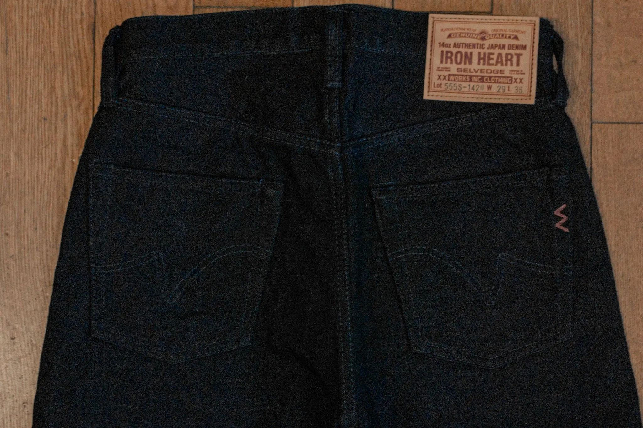 Iron Heart IH-555S-142ii 14oz Selvedge Denim Super Slim Cut Jeans - Indigo/Indigo