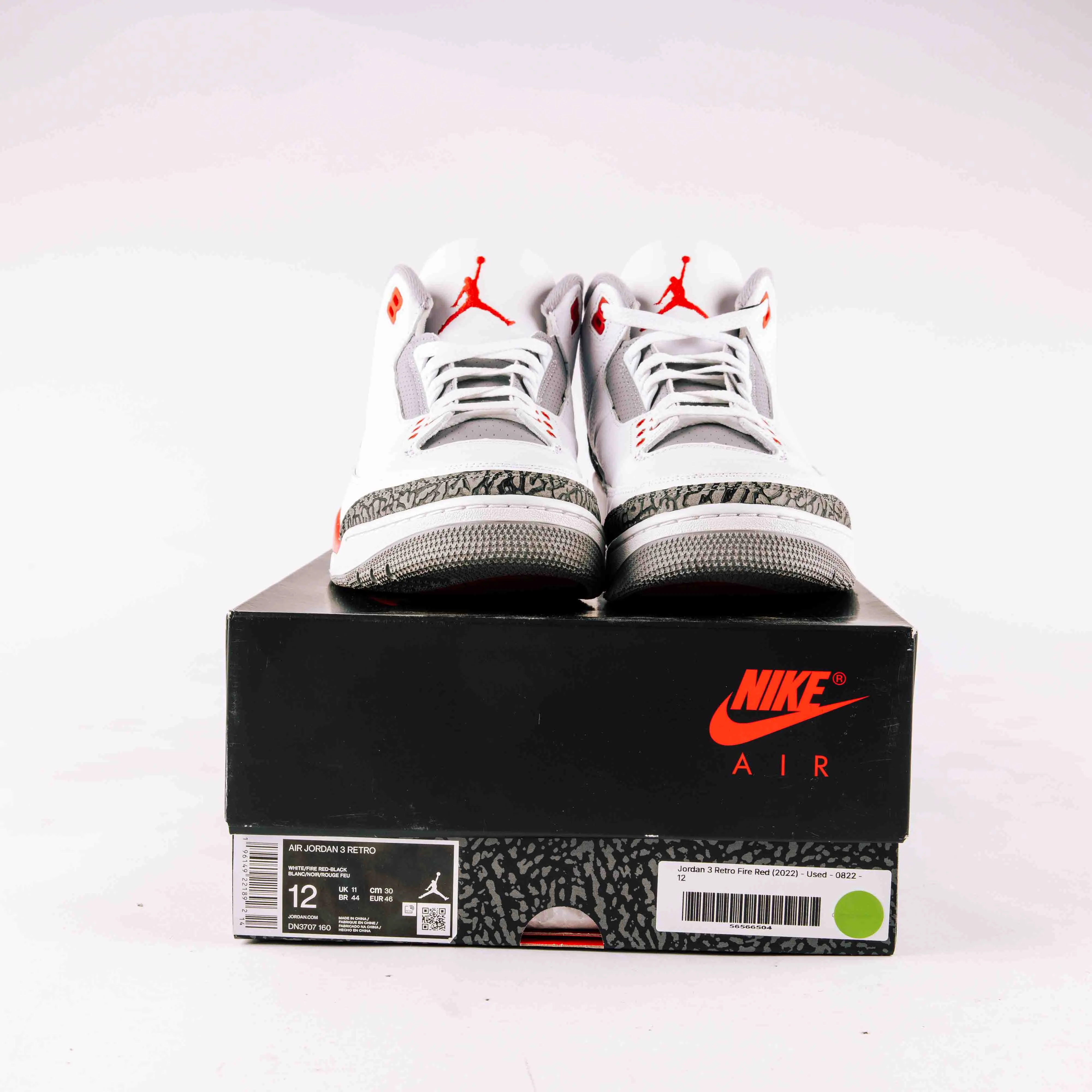 Jordan 3 Retro Fire Red (2022) - Used - 0822