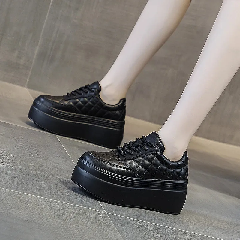 Joskaa 2024 New Comfy Black Platform Sneakers