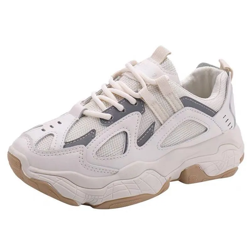 Joskaa Ins wind reflective old shoes women 2024 spring sports casual shoes flat breathable comfortable women's shoes