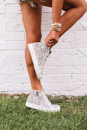 Julie High Top Snake Print Sneaker