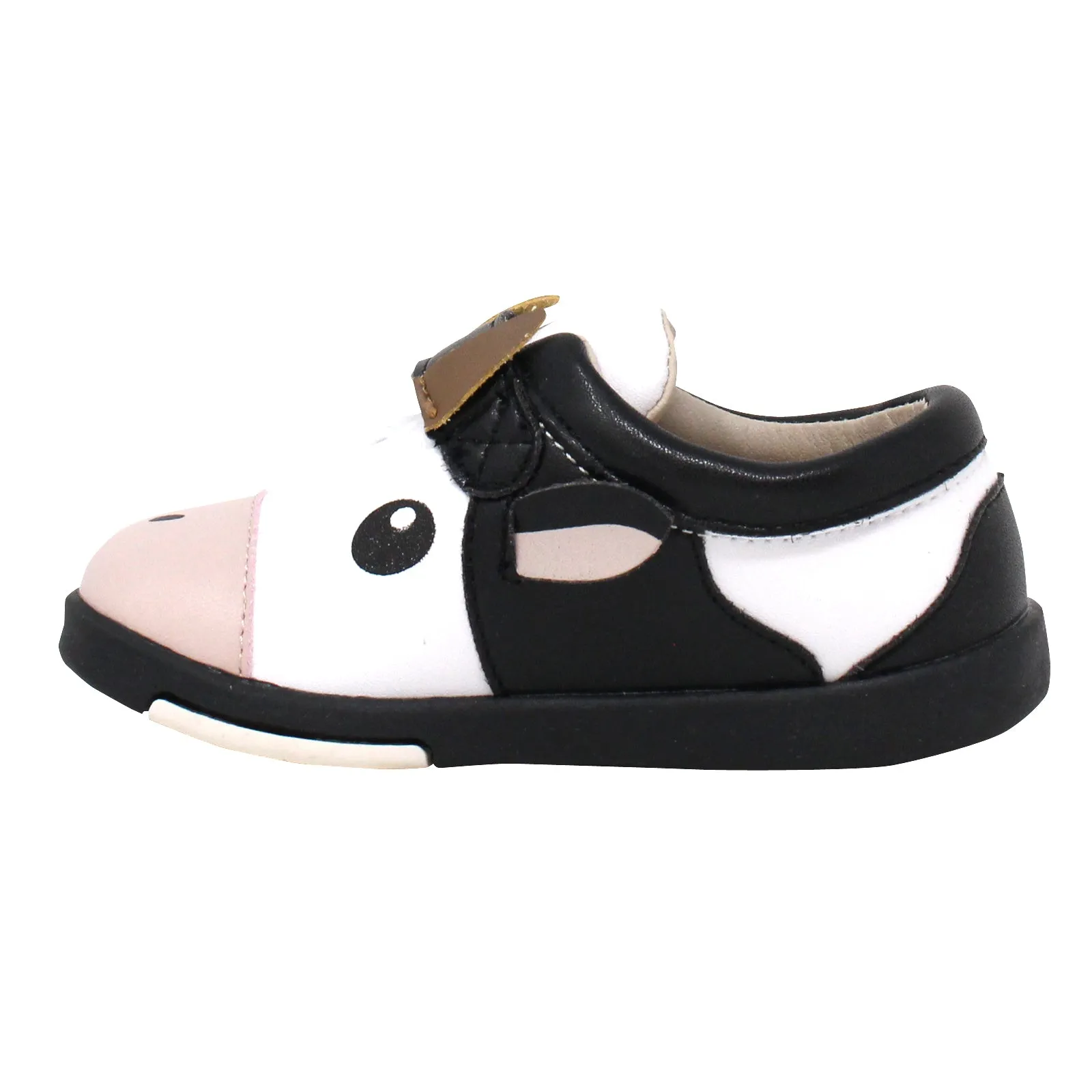 Kimi   Kai Unisex Sneaker Shoes (First Walker & Toddler) - Happy Cow Black White