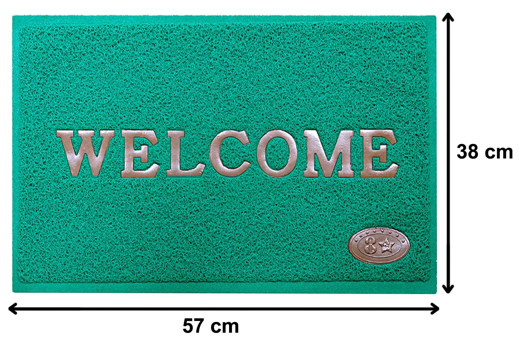 Kuber Industries Rubber Anti Slip Welcome Door Mat for Home Entrance, Office, Shop (Green)-Pack of 3-KUBMART15372