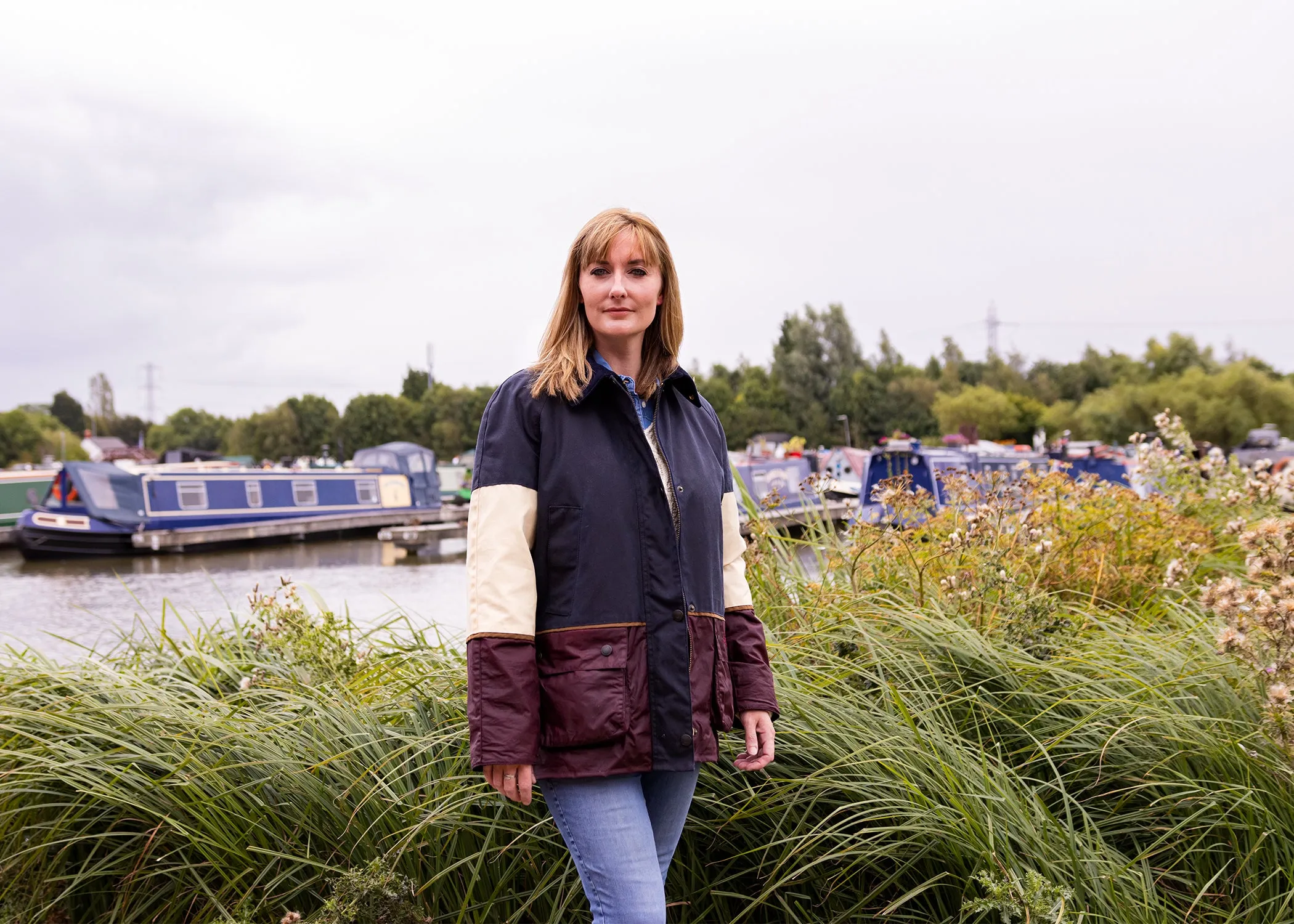 Ladies Landowner Tri-Colour Wax Walking Jacket - Coastal