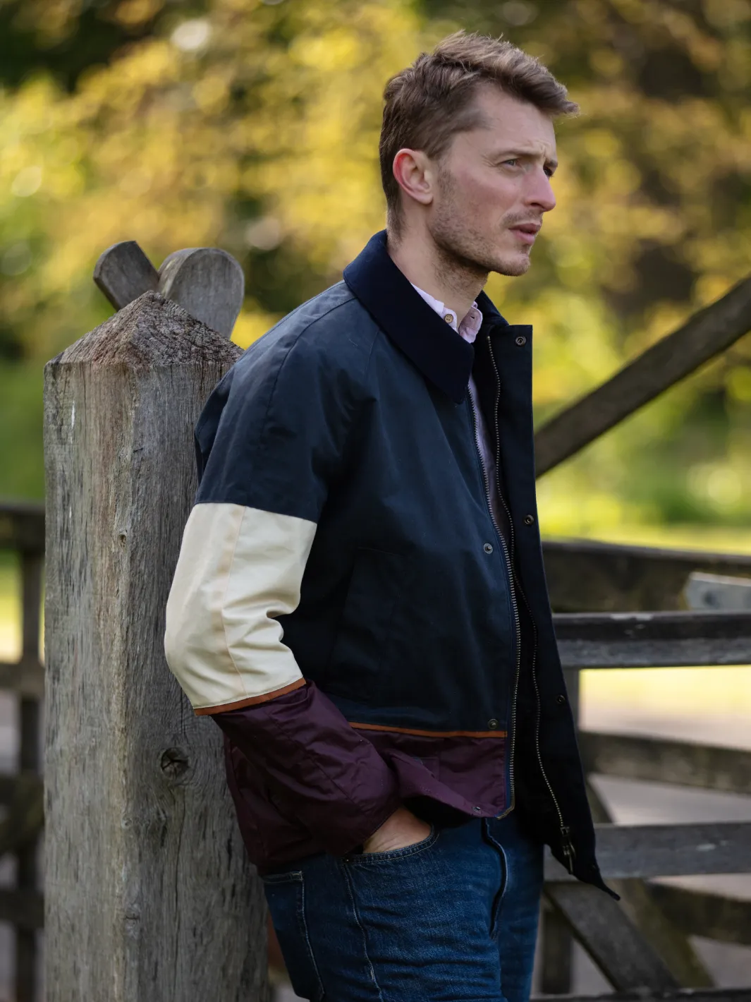 Landowner Tri-Colour Wax Walking Jacket - Coastal