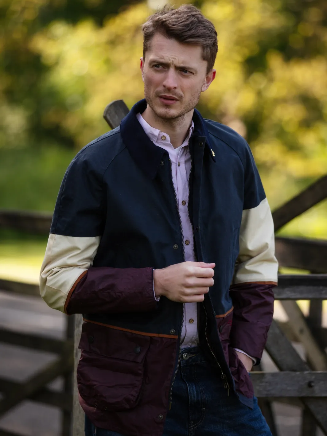 Landowner Tri-Colour Wax Walking Jacket - Coastal