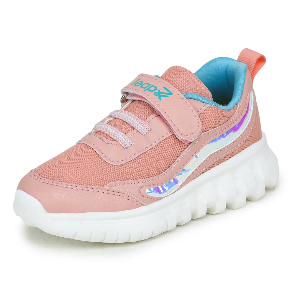 Leap7x Non Lacing Sports Shoes For Kids (Peach) PABLO-1 By Liberty