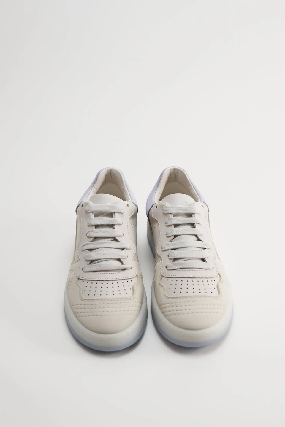 Leather Mix Eggshell Chunky Sneakers