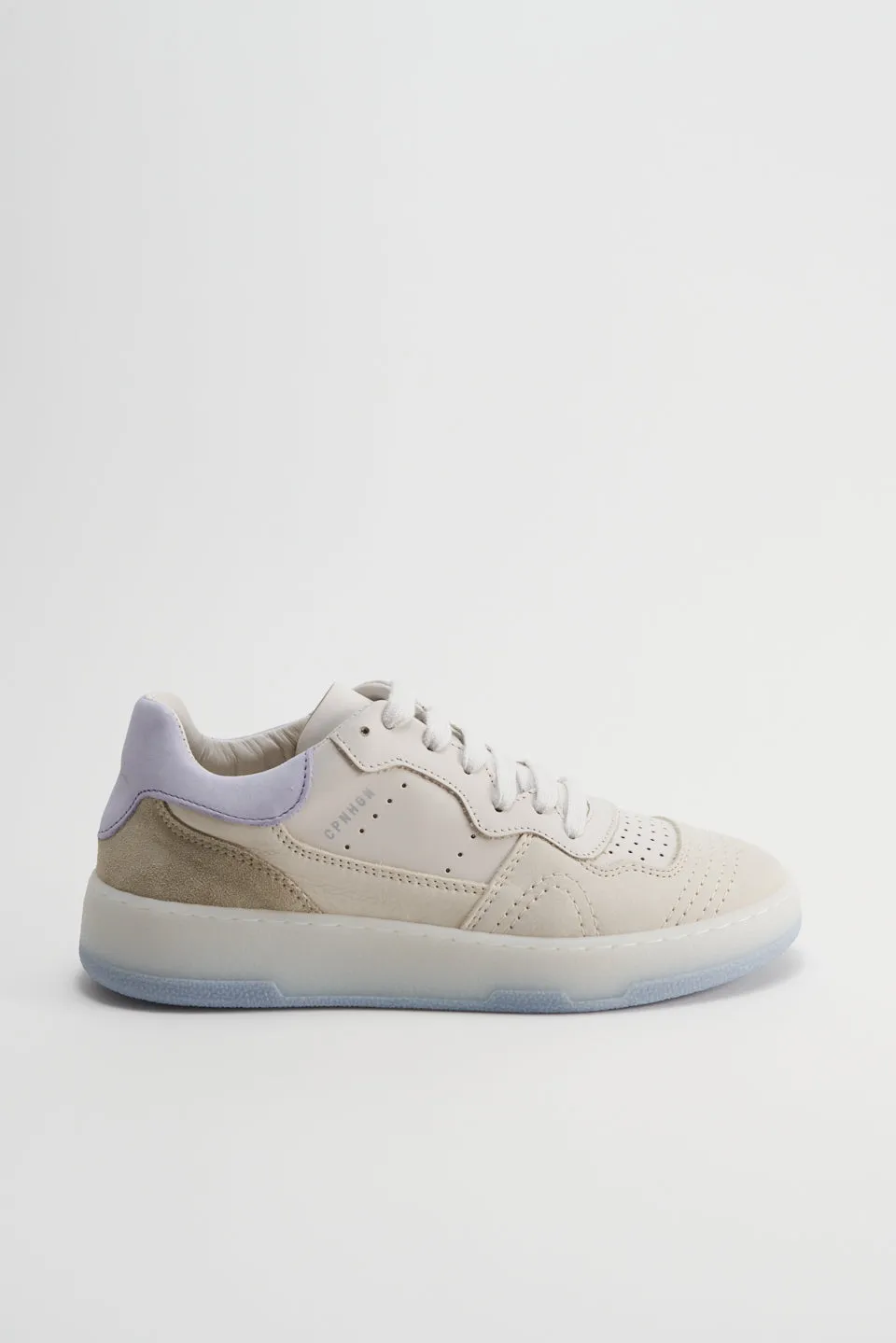 Leather Mix Eggshell Chunky Sneakers