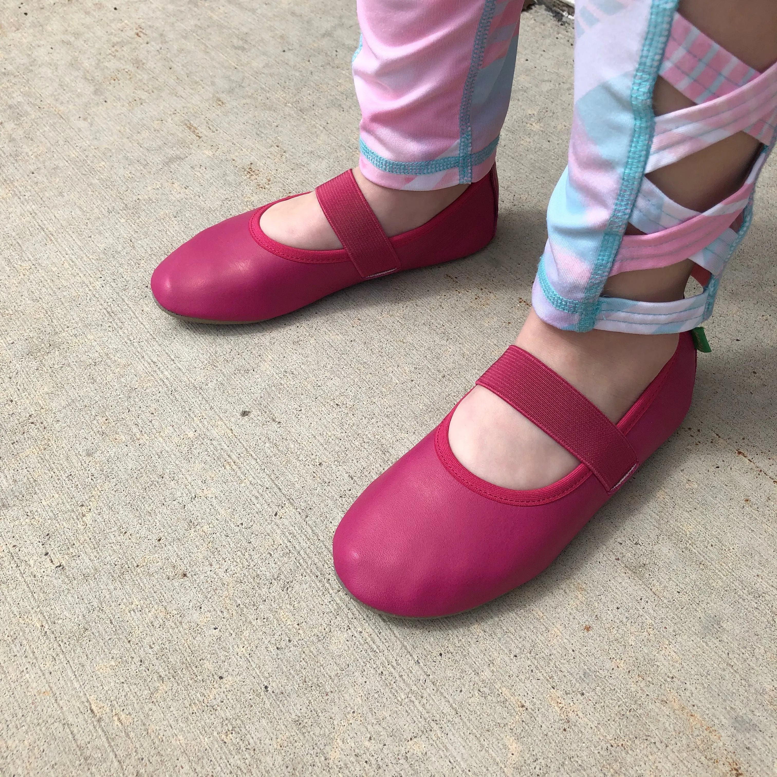 Leather Slipper Ballet Flat - Fuxia Pink