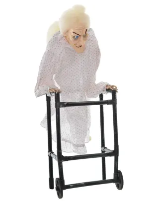 Legless Old Granny Animated Halloween Decoration