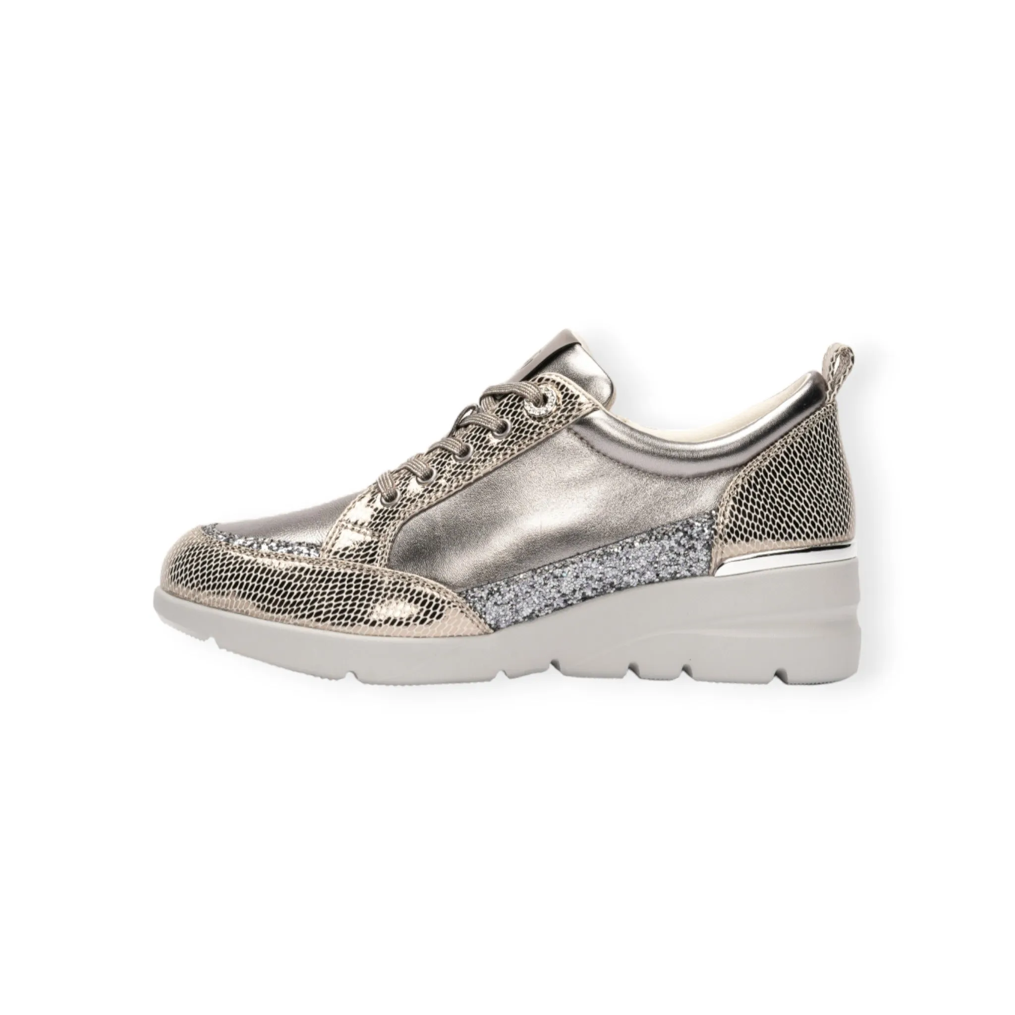 Lightweight Soft Sheepskin sneakers with Swarovski crystal glass eyelet and brightful glitter decoration #FJ103