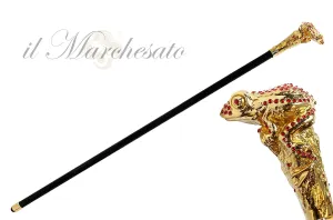 Luxury Walking stick - Frog Encrusted with Siam Cristals