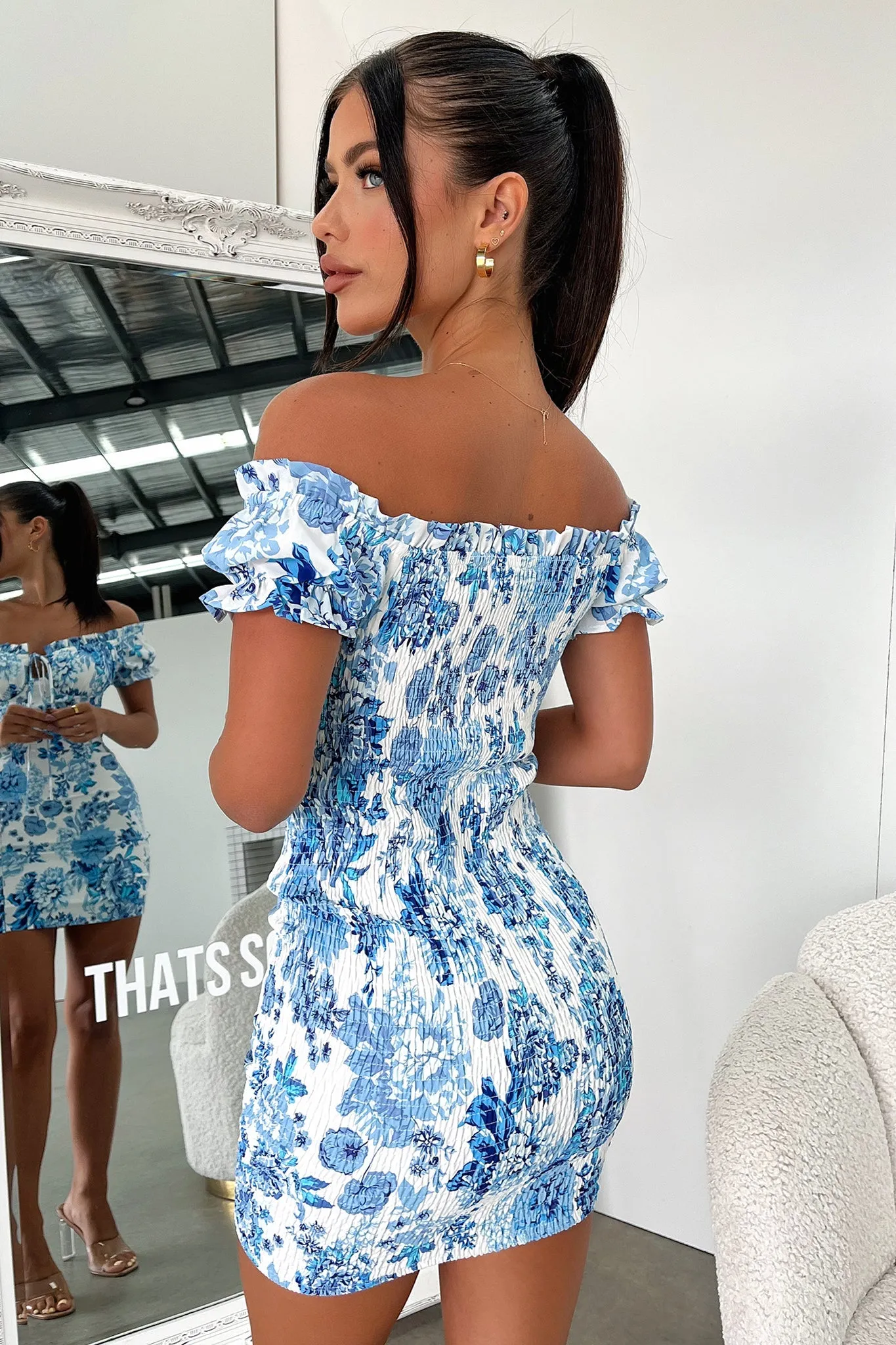 Maisie Dress - Blue/White Floral