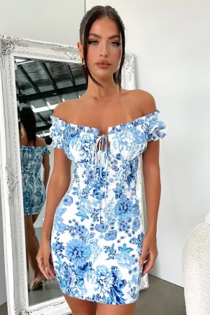 Maisie Dress - Blue/White Floral