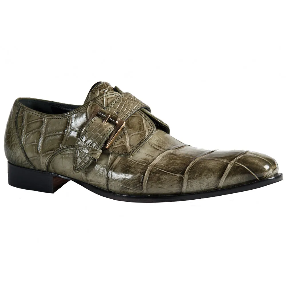 Mauri 4853 Money Green Alligator Body Dress Shoes