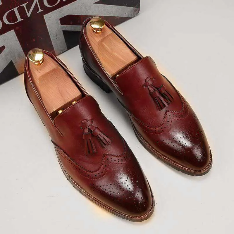 Men's Burgundy Loafers Tussles Shoe