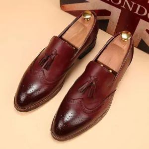 Men's Burgundy Loafers Tussles Shoe