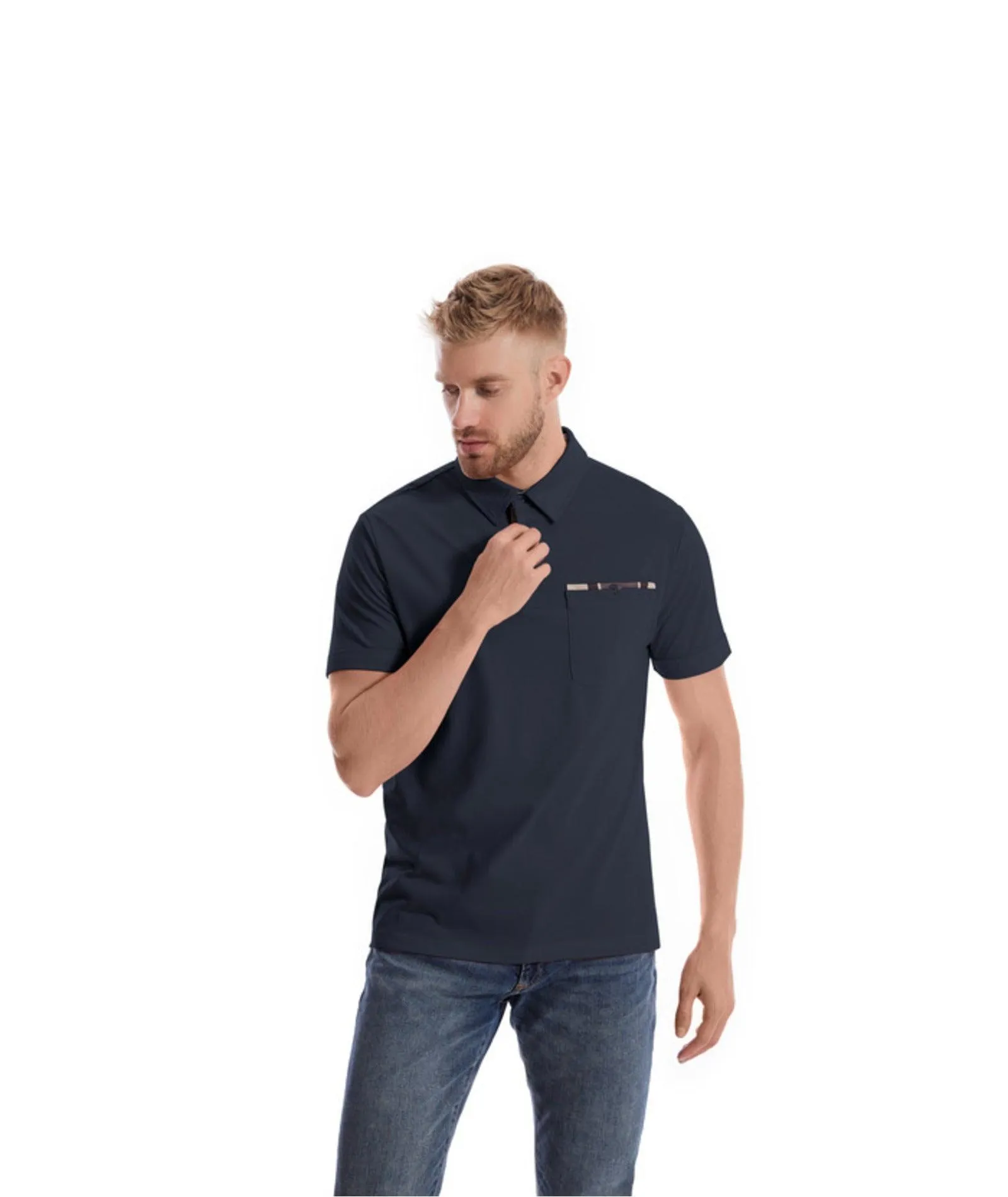 Men's Button Up Workout Golf Polo Shirt-ZPK007840