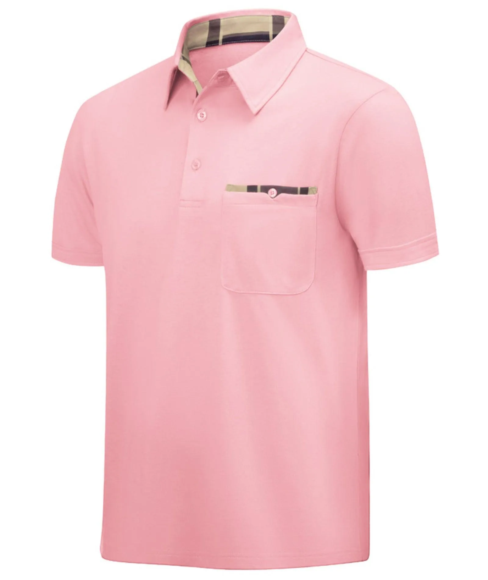 Men's Button Up Workout Golf Polo Shirt-ZPK007840