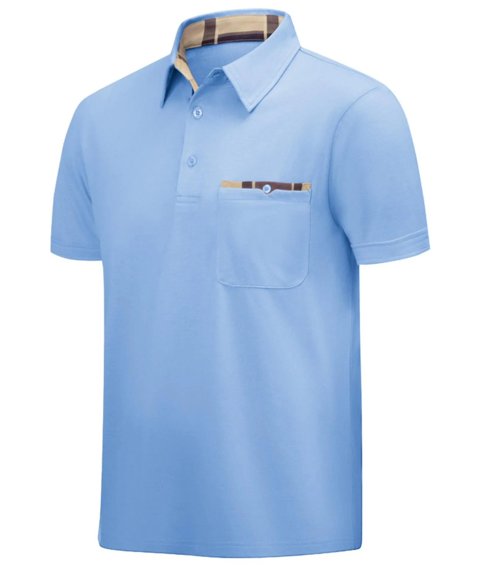 Men's Button Up Workout Golf Polo Shirt-ZPK007840