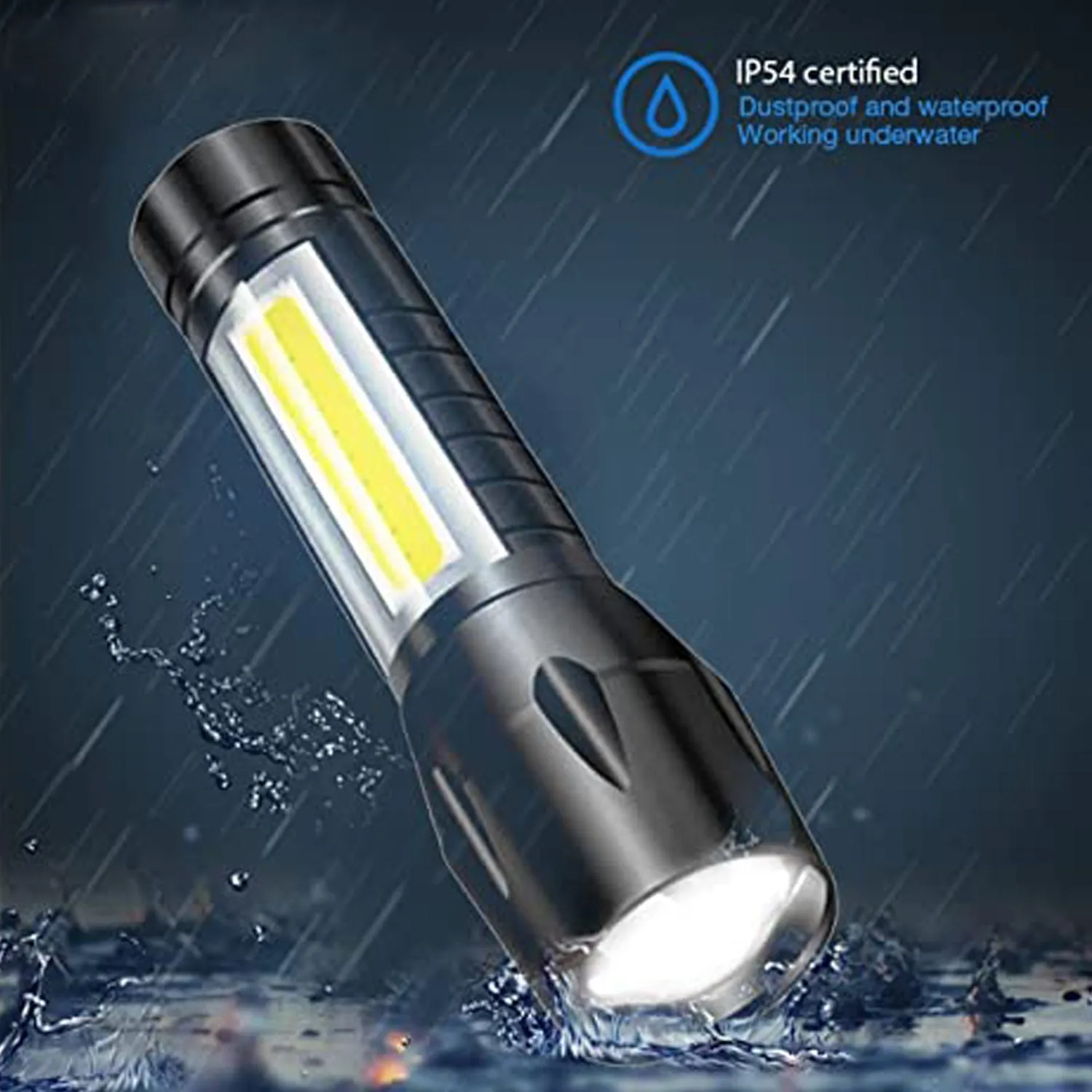 Mini Search Rechargeable LED Long Range Flashlight Emergency Light Torch