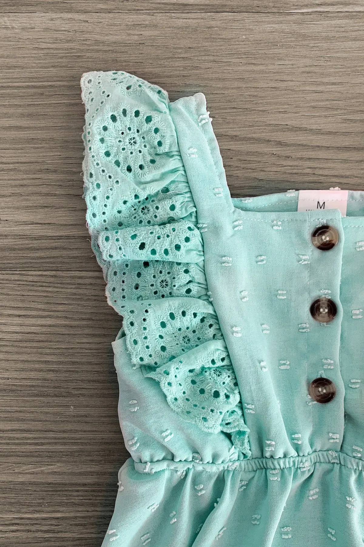 Mint Swiss Dot Denim Short Set