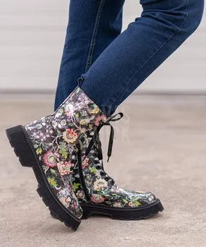 Minx Crawler Thistle Print Ankle Boot