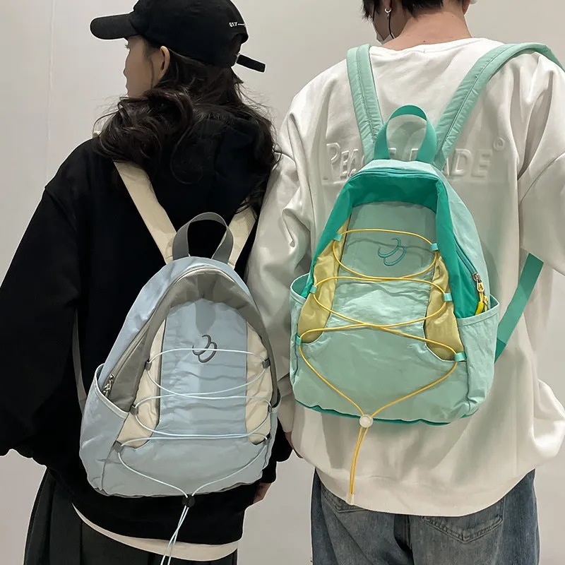 New Japanese Minority Colorblocking Backpack Female  New Sports Travel Backpack High School Student Schoolbag Fashion