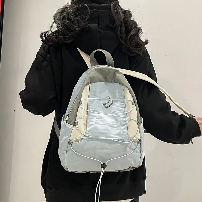 New Japanese Minority Colorblocking Backpack Female  New Sports Travel Backpack High School Student Schoolbag Fashion