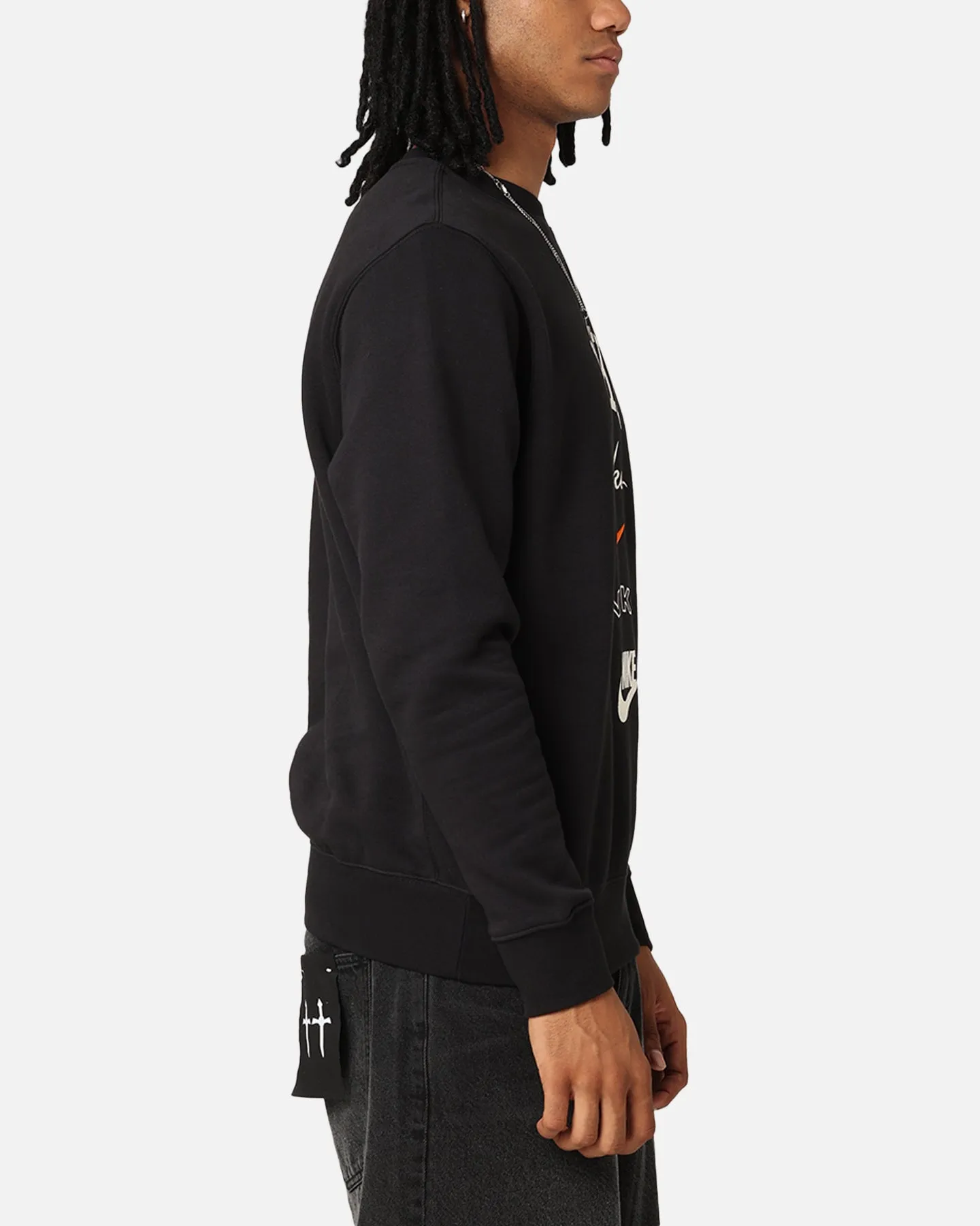 Nike Club Fleece Graphic Crewneck Black/Sail/Safe