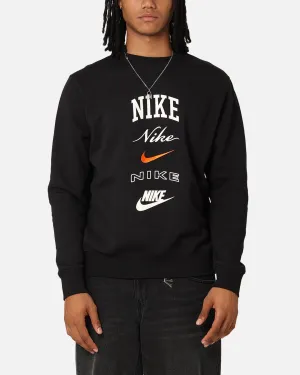 Nike Club Fleece Graphic Crewneck Black/Sail/Safe