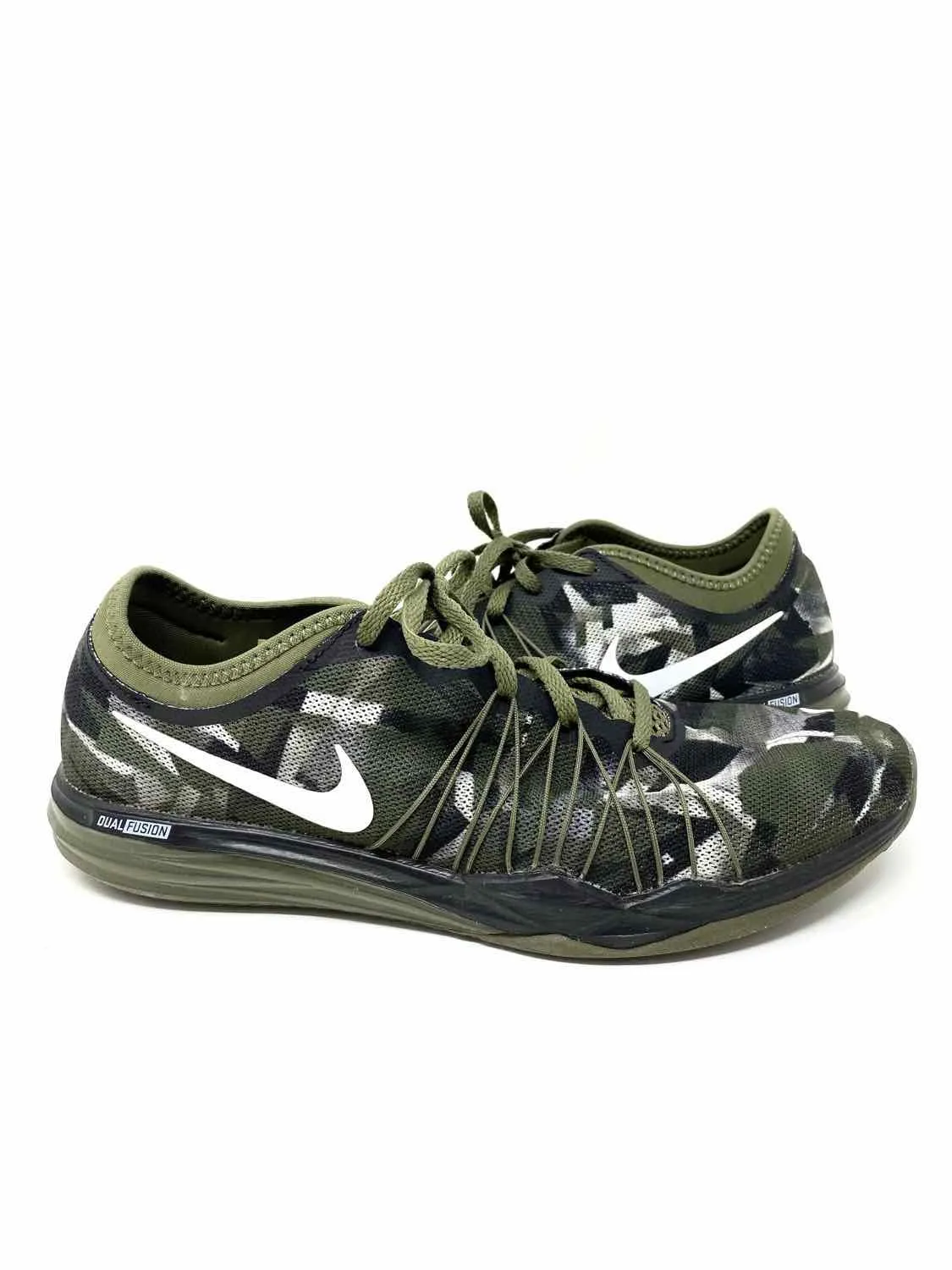 Nike Women's Green/Black Lace-up Camoflage ATHLETIC Size 12 Sneakers