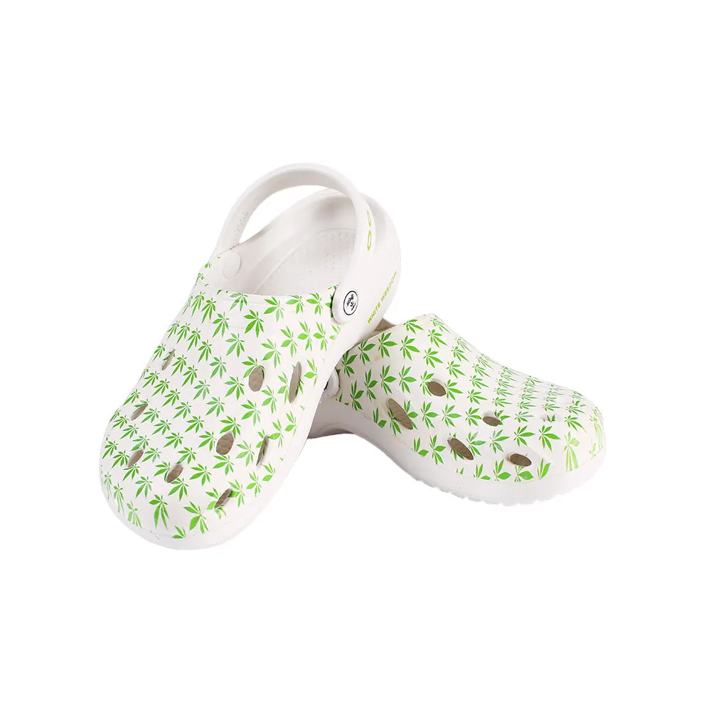 OG Kushies - Womens White Weedow Clog - 1 Pair Per Pack