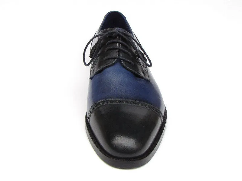 Paul Parkman Parliament Blue Derby Shoes Leather Upper And Leather Sole