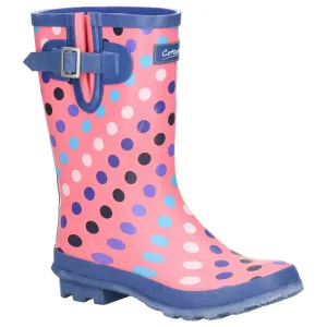 Paxford Elasticated Mid Calf Wellingtons Pink/Multi Spot