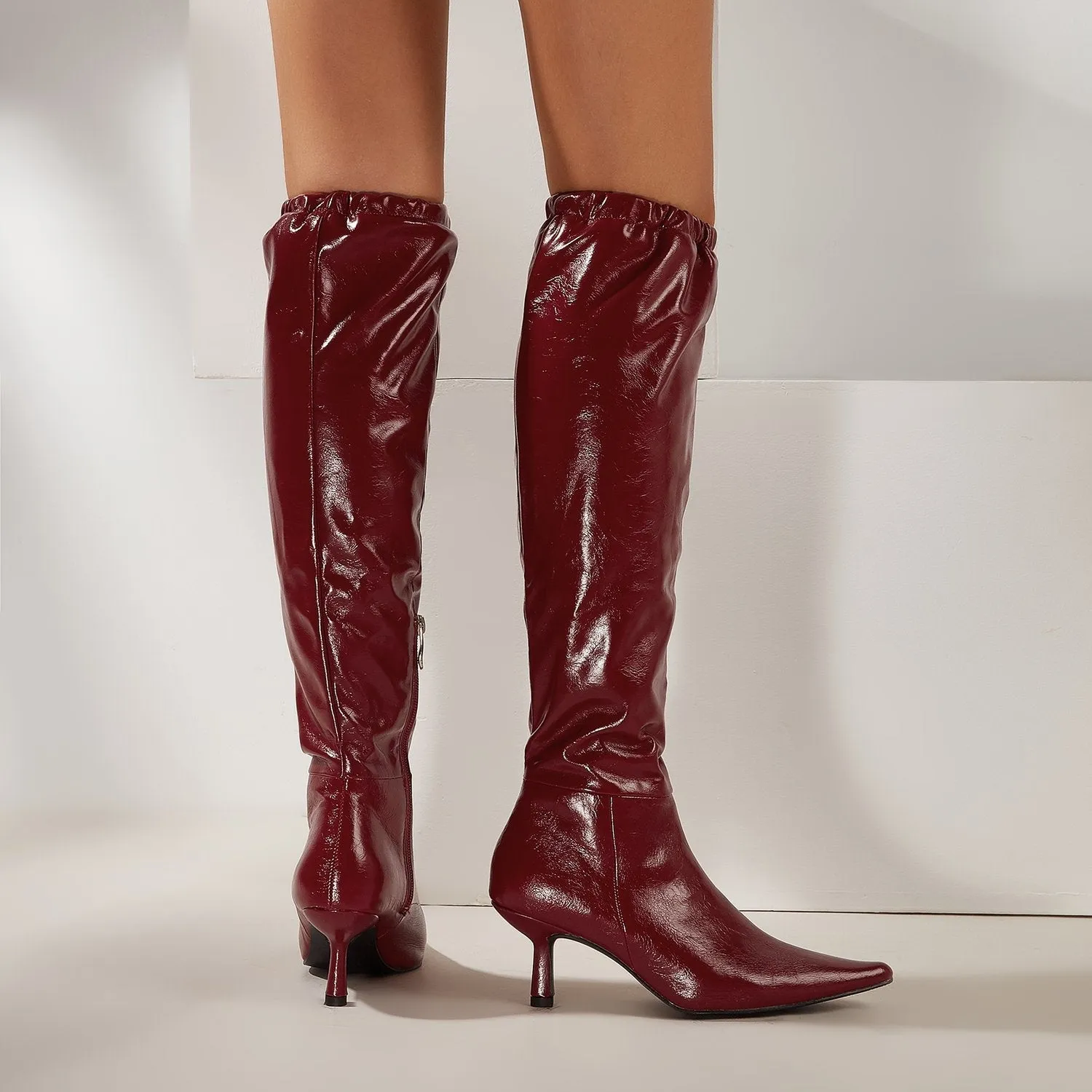 Pointed Toe Side Zip Boots