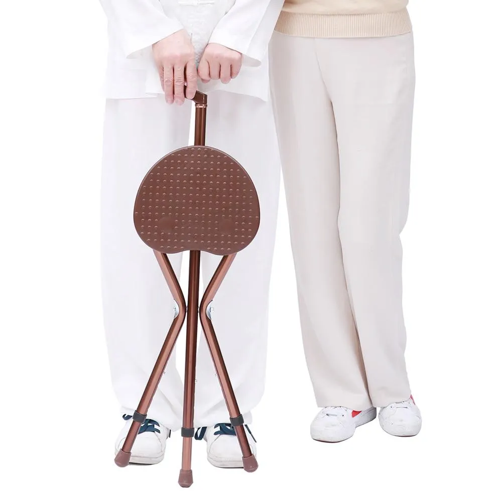 Portable Walking Cane Seat Heavy Duty & Foldable