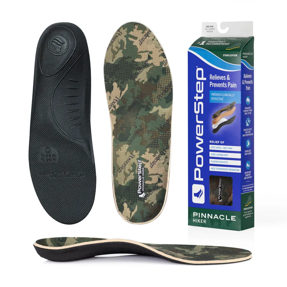 PowerStep Hiker Insoles | Arch Support Hiking Boot Orthotic, Rigid Shell