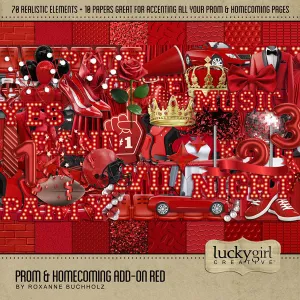 Prom & Homecoming Add-On Red Digital Scrapbook Kit