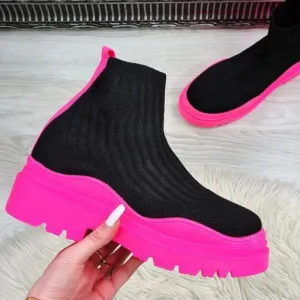 Purpdrank - Shoes For Women Fashion Socks Sneakers With Heels Sports Shoes Zapatillas Mujer Slip On Platform Shoes Casual Sneaker Female