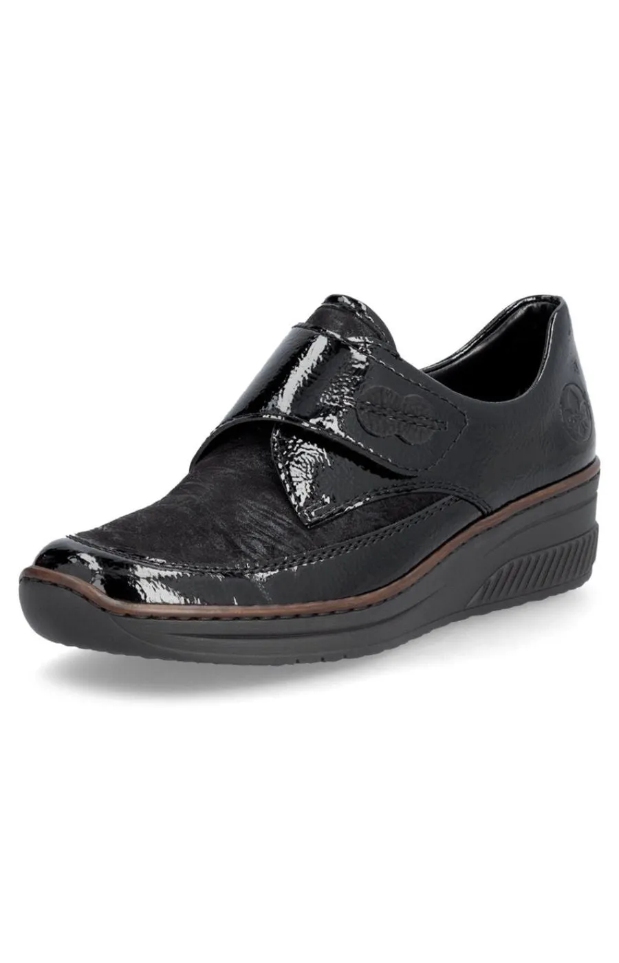 Rieker Velcro Strap Shoe Black