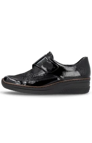 Rieker Velcro Strap Shoe Black