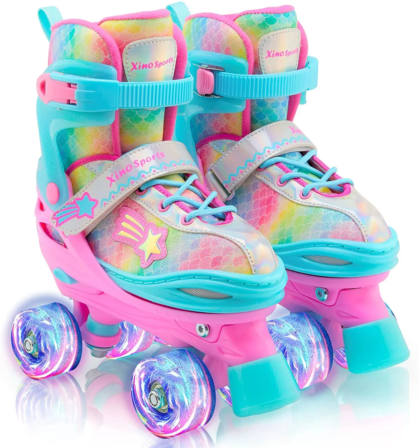 Roller Skates for Kids | Light-Up, Adjustable | Rainbow