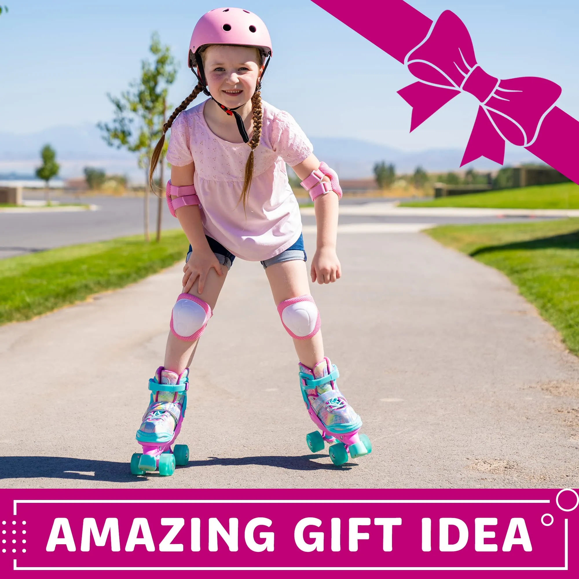 Roller Skates for Kids | Light-Up, Adjustable | Rainbow