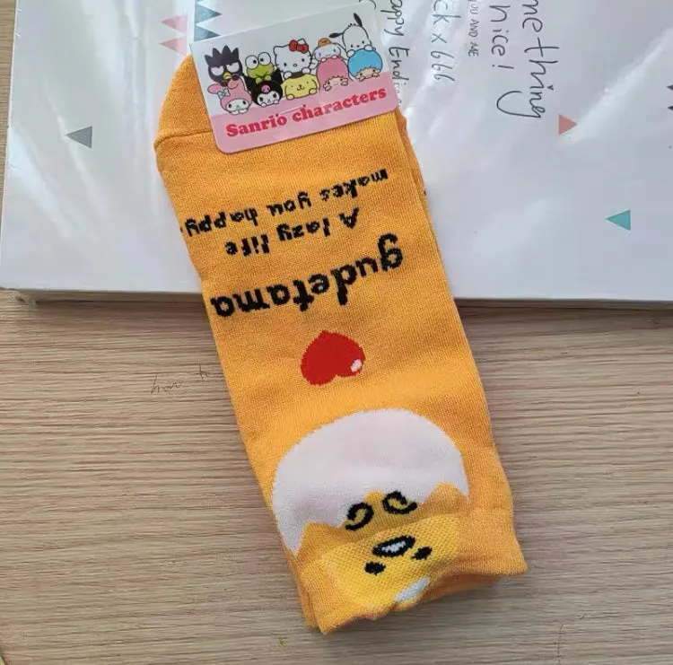 Sanrio Korea Socks | Hello Kitty My Melody Kuromi Cinnamoroll Pompompurin Pochacco KeroKeroKeroppi Gudetama - Female Socks